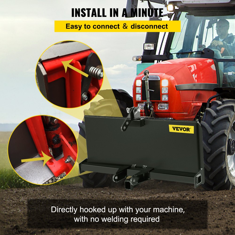 RACK-A67 - 3-Point Steel Mount Plate for Quick Attach Installations