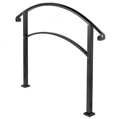 LTFS-3FT - Sturdy Wrought Iron Handrail for 3-Step Outdoor Safety