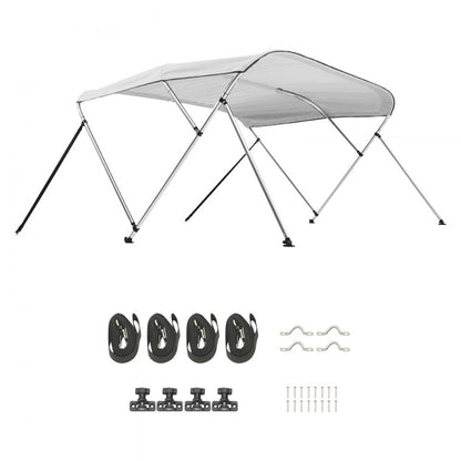 3 Bow - 6'L Aluminum Awning Canopy for Boats with Quick-Release Straps
