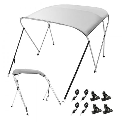 3 Bow 6'L × 46" H × 61" - 66" W - Durable 900D Polyester Bimini Top