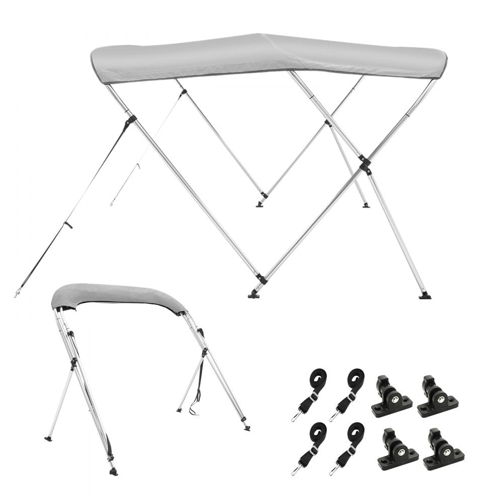 3 Bow 6'L × 46" H × 61" - 66" W - Durable 900D Polyester Bimini Top