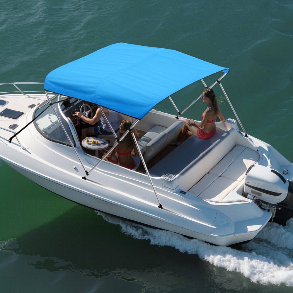 3 Bow 6'L×46"H×67"-72"W - Durable Polyester Boat Bimini Top with Storage Bag