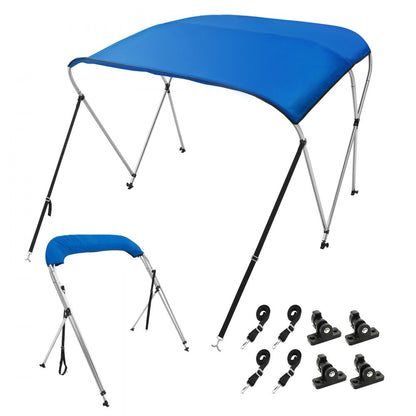 3 Bow 6'L × 46" H × 67" - 72" W - VEVOR Lightweight Aluminum Bimini Top with 900D Canopy