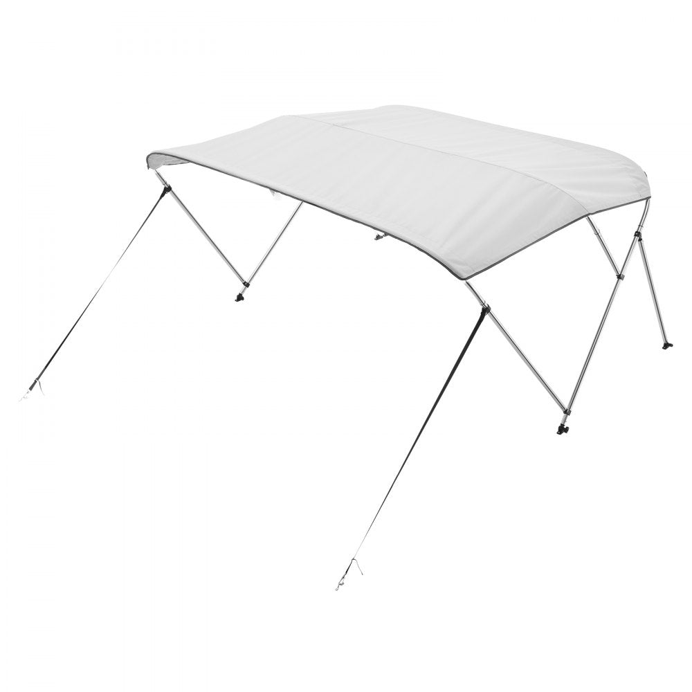 3 Bow 6'L×46"H ×79"-84"W - Durable Light Grey Bimini Top with Quick-Release Setup
