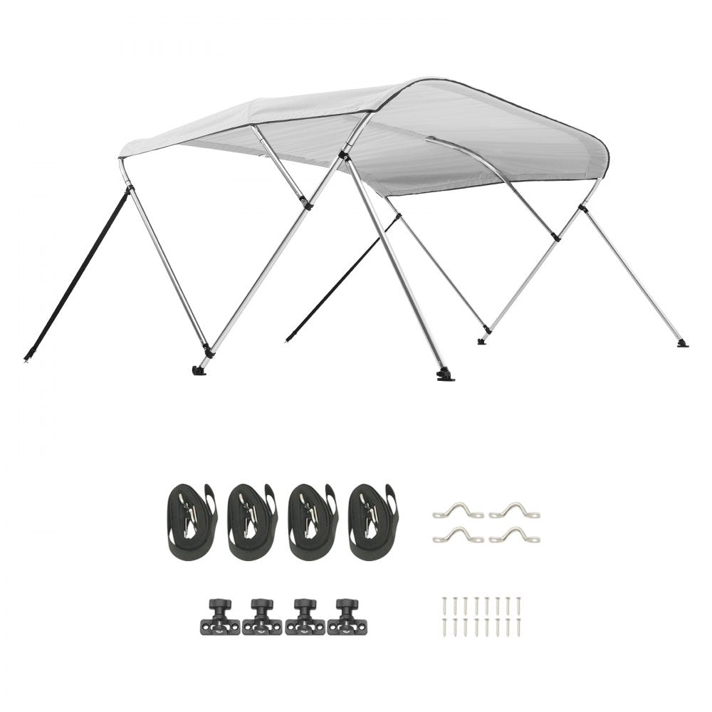 3 Bow 6'L×46"H ×85"-90"W - Durable Bimini Top with UV Protection & Storage Bag