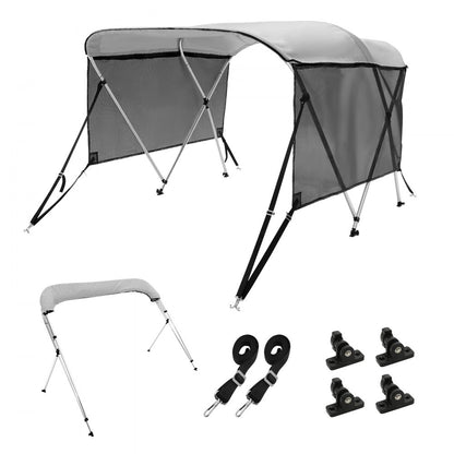 3 Bow 6'L × 46"H × 79" - 84"W - Light Grey UV-Protected Bimini Top