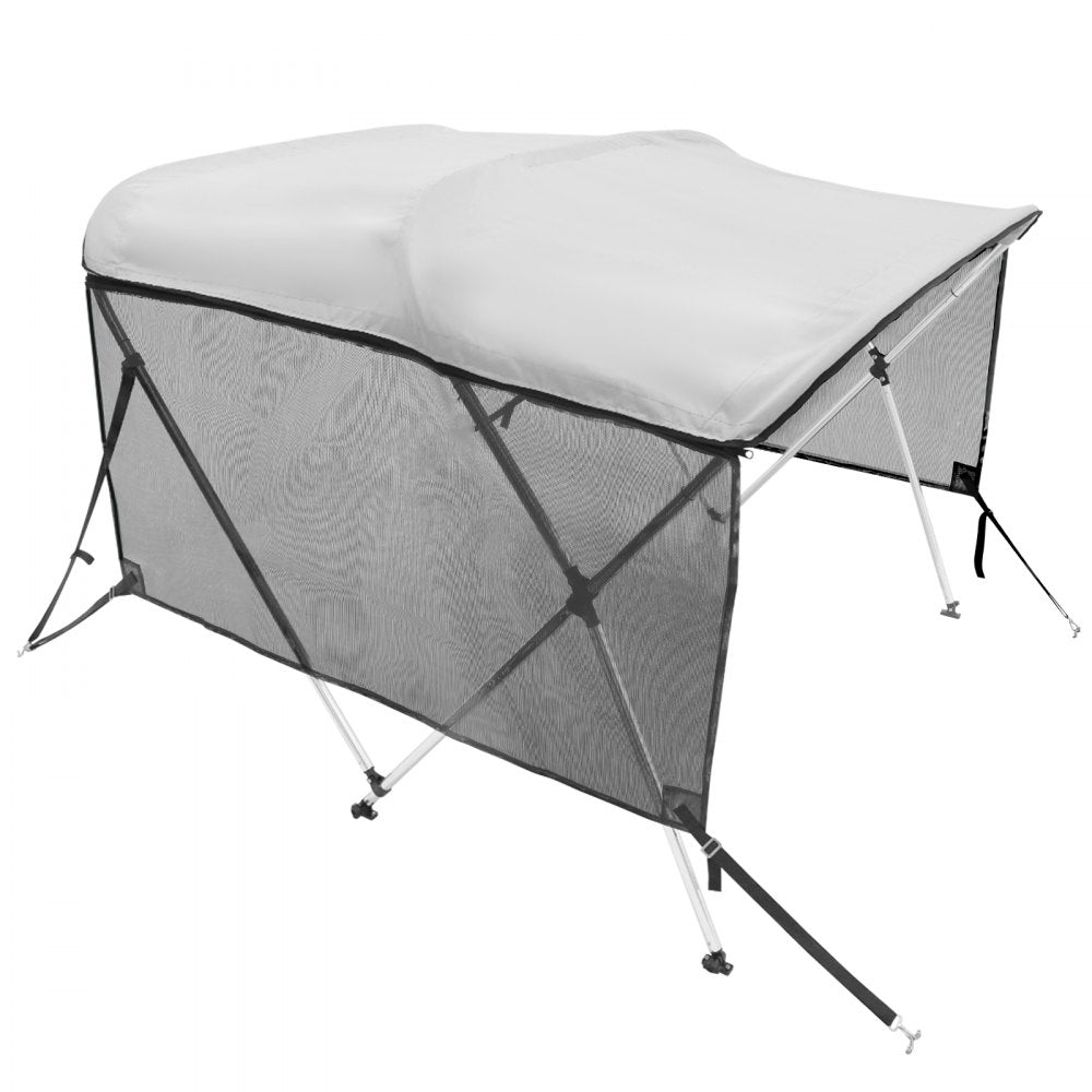 3 Bow 6'L × 46"H × 79" - 84"W - Light Grey UV-Protected Bimini Top