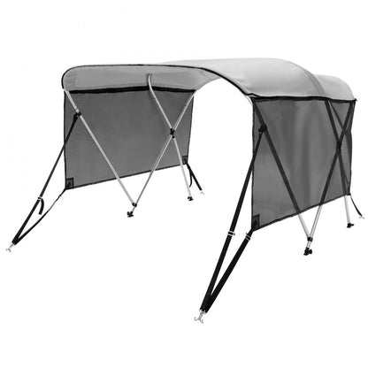 3 Bow 6'L × 46"H × 61" - 66"W - Durable 600D Polyester Bimini Top with Detachable Mesh Sidewalls