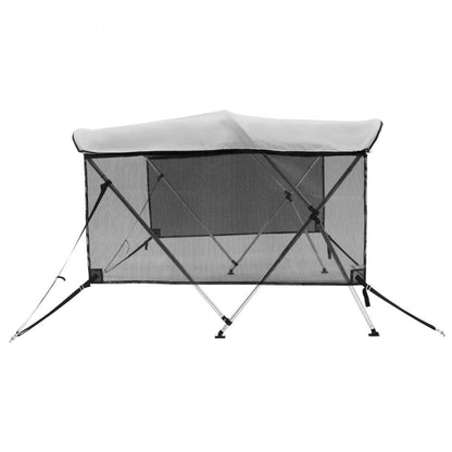 3 Bow 6'L × 46"H × 61" - 66"W - Durable 600D Polyester Bimini Top with Detachable Mesh Sidewalls