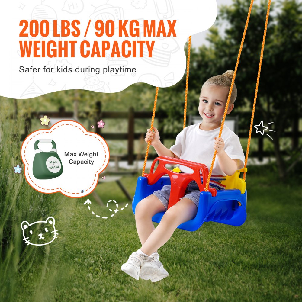 TL18B-01 - 3-in-1 Adjustable Toddler Swing Seat for Ages 6 Months to 10 Years