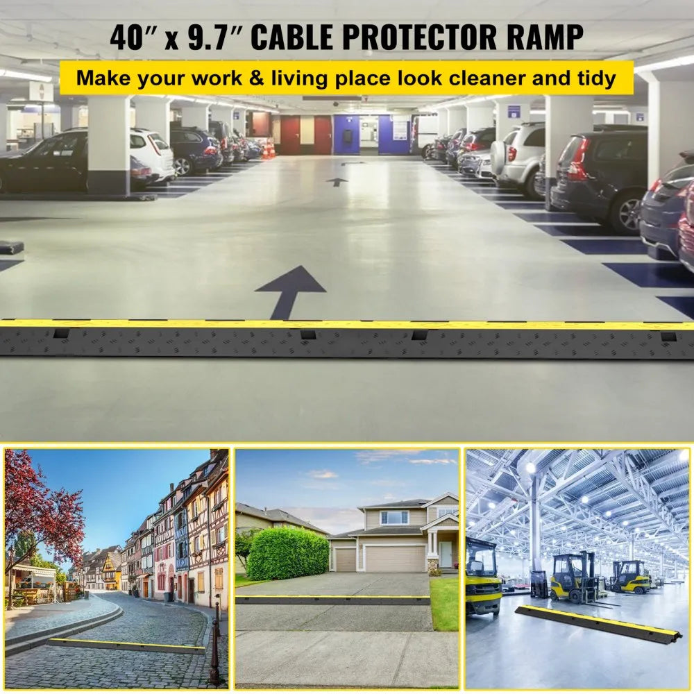 010293714399 - Heavy-Duty Rubber Cable Ramp for Vehicle Safety, 11,000 lbs Capacity