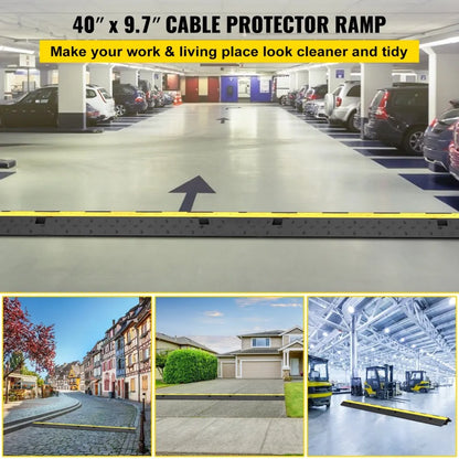 010293714399 - Heavy-Duty Rubber Cable Ramp for Vehicle Safety, 11,000 lbs Capacity