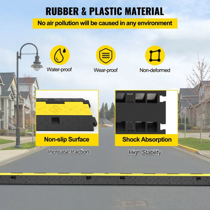 010293714399 - Heavy-Duty Rubber Cable Ramp for Vehicle Safety, 11,000 lbs Capacity