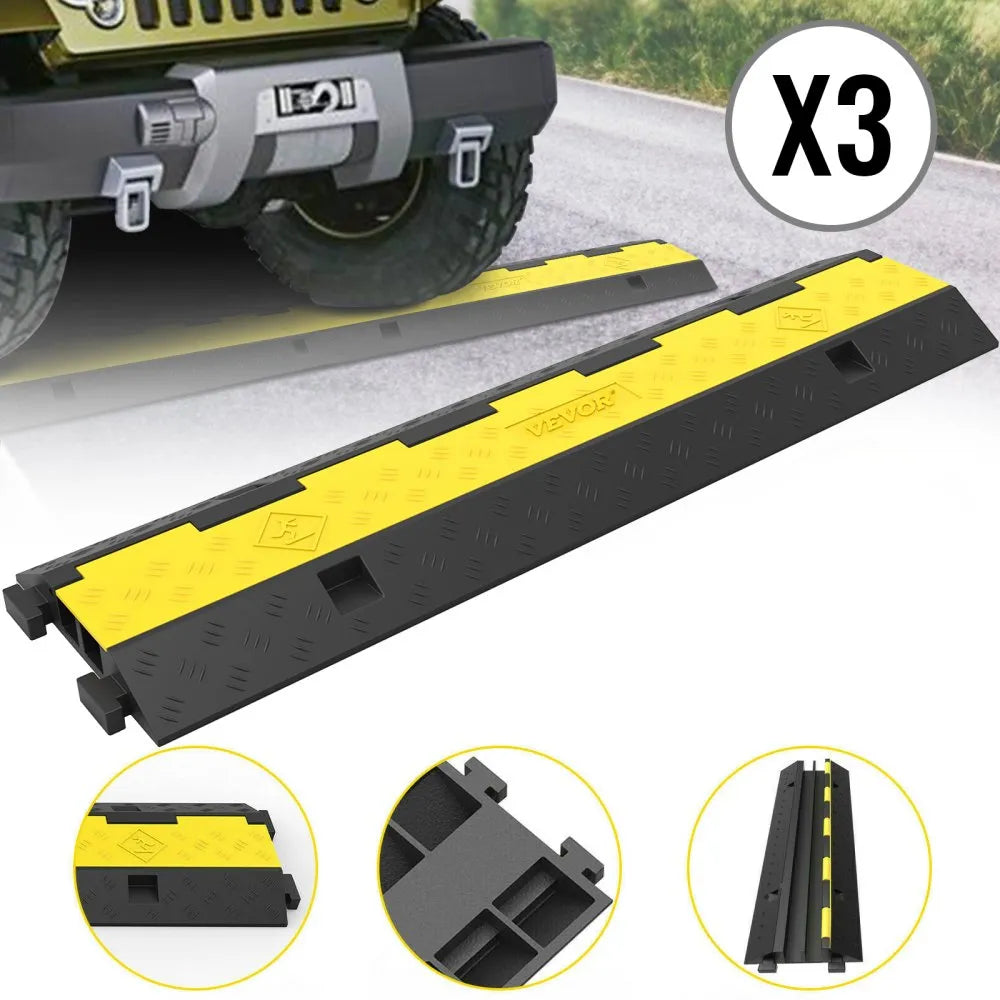 010293714399 - Heavy-Duty Rubber Cable Ramp for Vehicle Safety, 11,000 lbs Capacity
