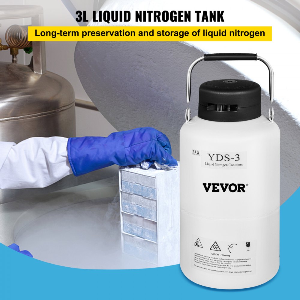 010174714454 - 3L Aluminum Liquid Nitrogen Container for Labs & Research