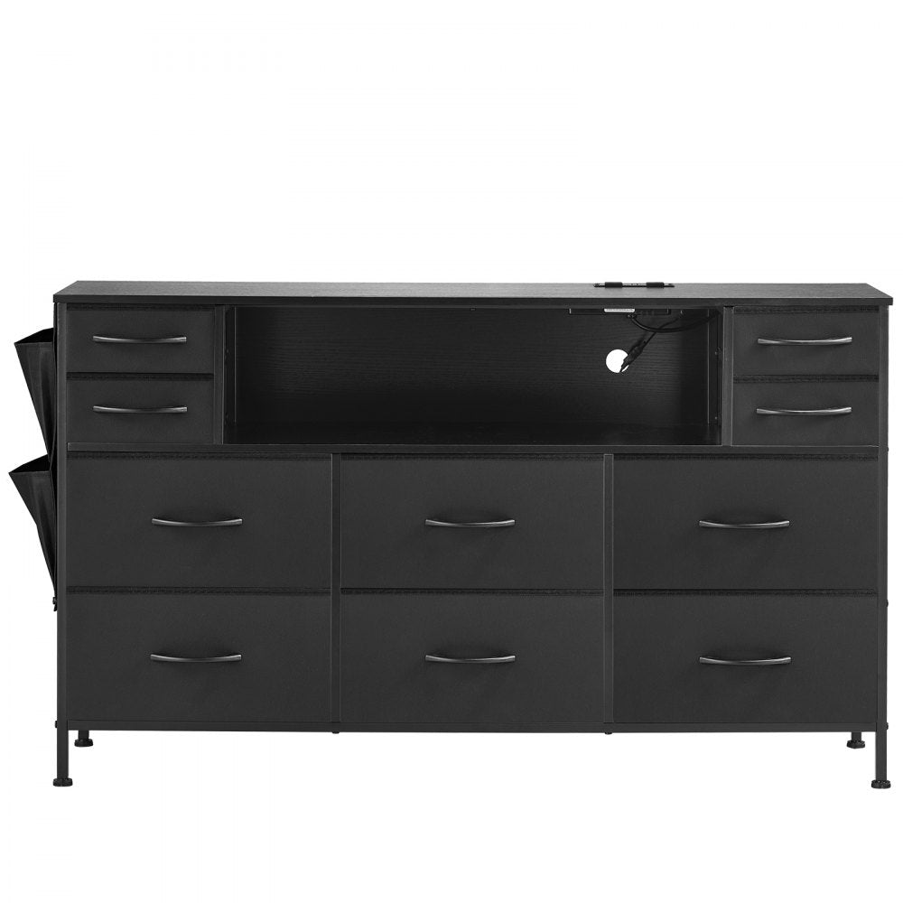 ZWE-BC-SS-07 - LED-Illuminated Fabric Dresser with Remote Control & Charging Drawers