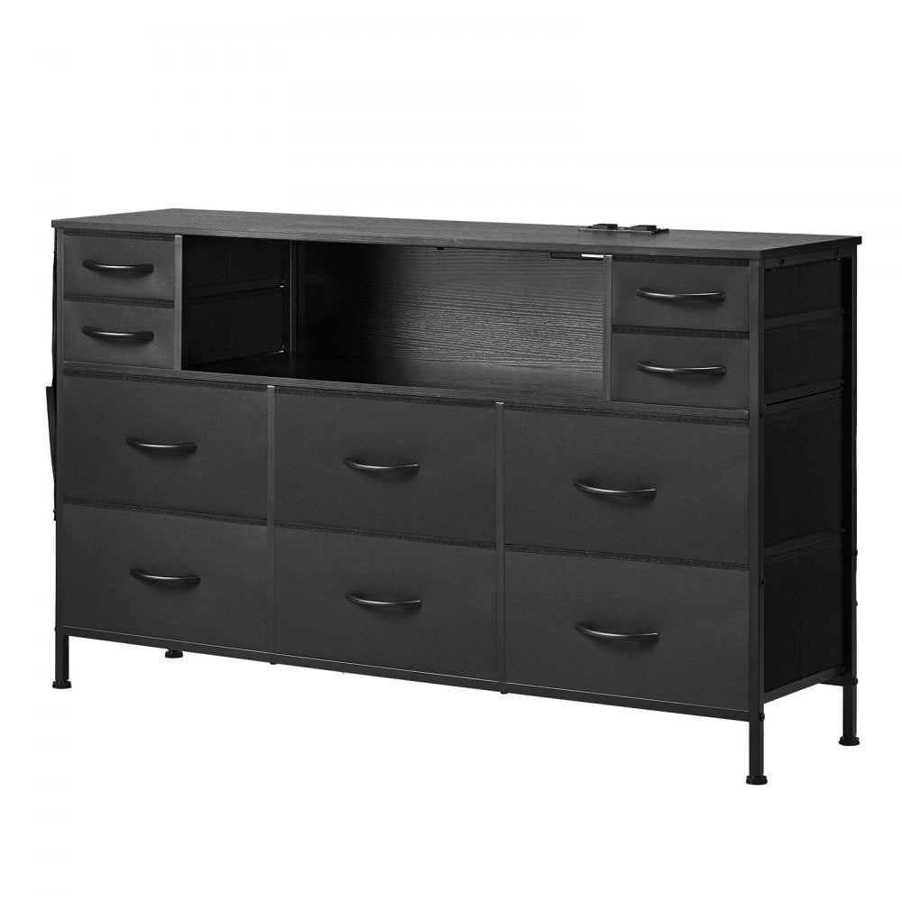 ZWE-BC-SS-07 - LED-Illuminated Fabric Dresser with Remote Control & Charging Drawers