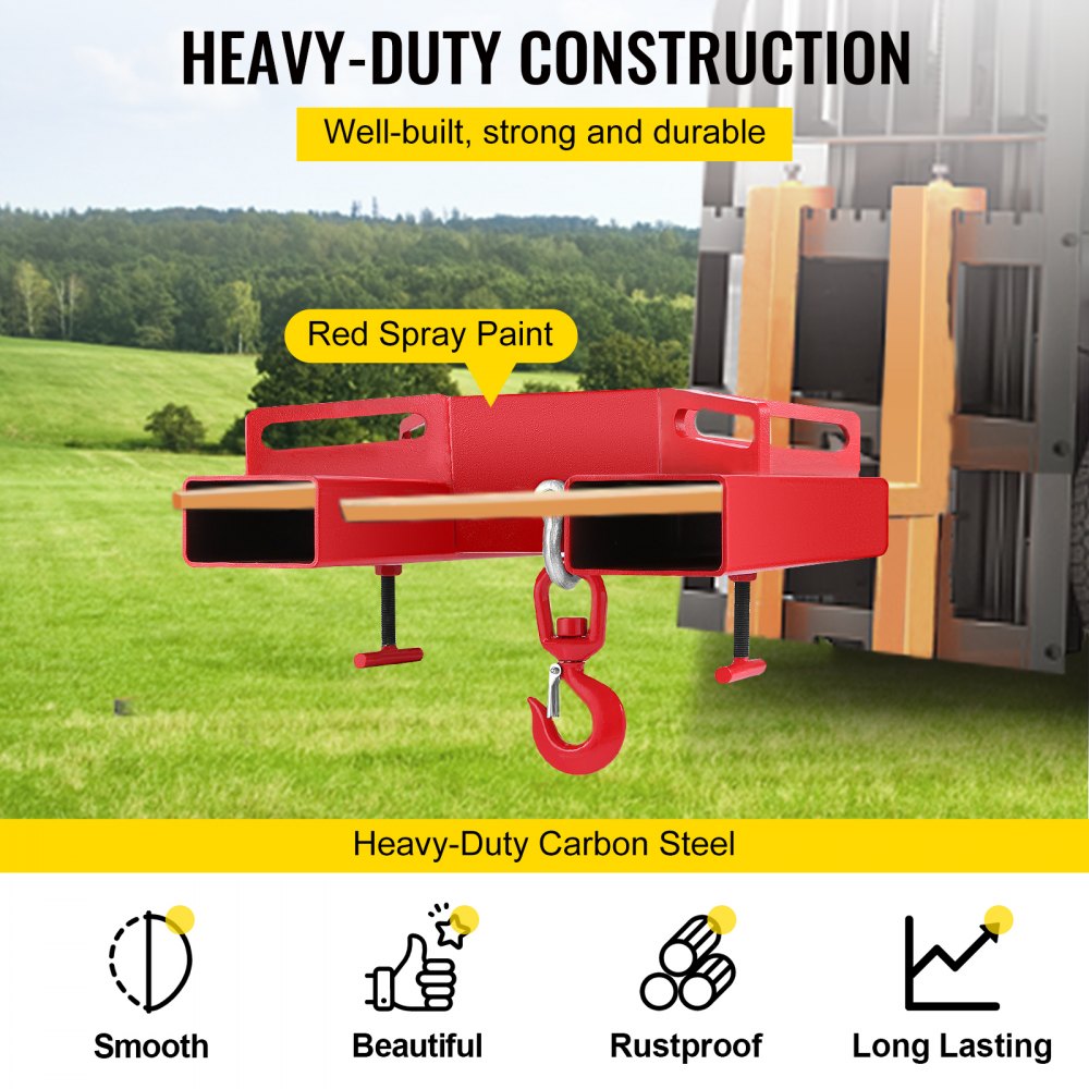 010512623085 - Heavy-Duty Forklift Hook, 6600lb Capacity, Carbon Steel Design