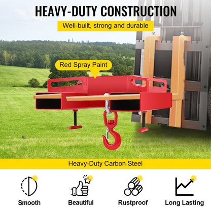 010512623085 - Heavy-Duty Forklift Hook, 6600lb Capacity, Carbon Steel Design