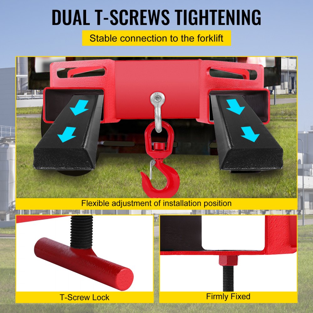 010512623085 - Heavy-Duty Forklift Hook, 6600lb Capacity, Carbon Steel Design