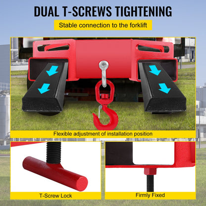 010512623085 - Heavy-Duty Forklift Hook, 6600lb Capacity, Carbon Steel Design