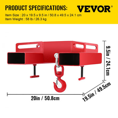 010512623085 - Heavy-Duty Forklift Hook, 6600lb Capacity, Carbon Steel Design