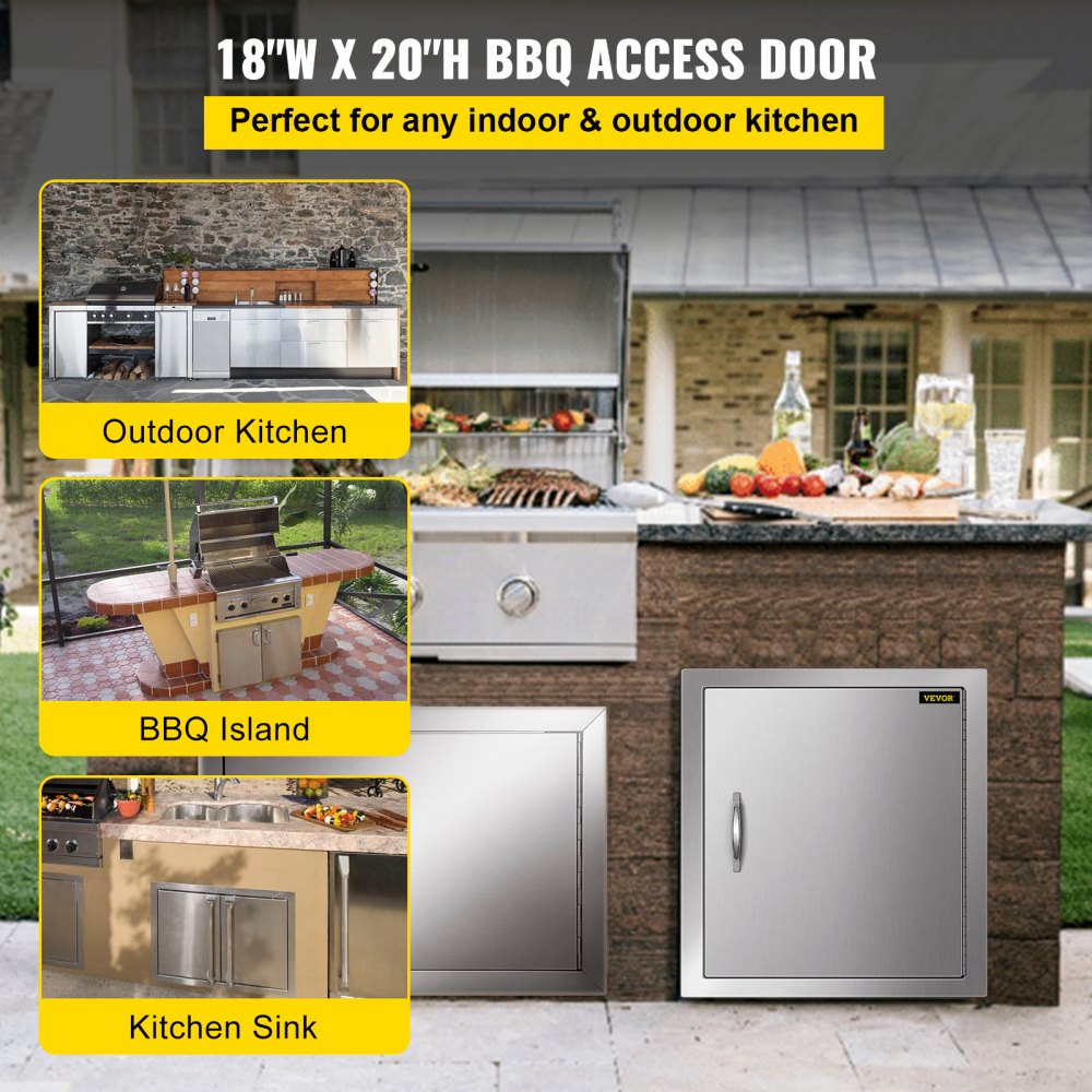 CGM-18x20IN - Durable 18"x20" Stainless Steel BBQ Access Door