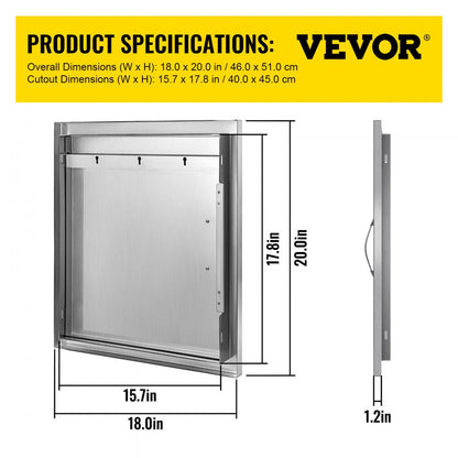 CGM-18x20IN - Durable 18"x20" Stainless Steel BBQ Access Door
