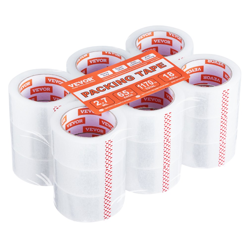 ID274865P18 - Heavy Duty Clear Packing Tape - 1.88 in x 65 yd, 18 Rolls