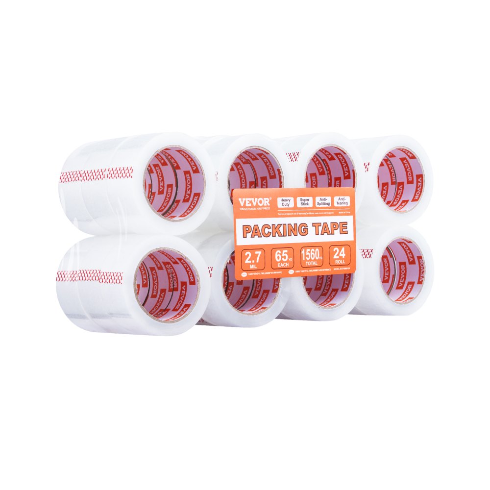 ID274865P24 - Heavy-Duty Clear Packing Tape, 24 Rolls, 65yd x 1.88in