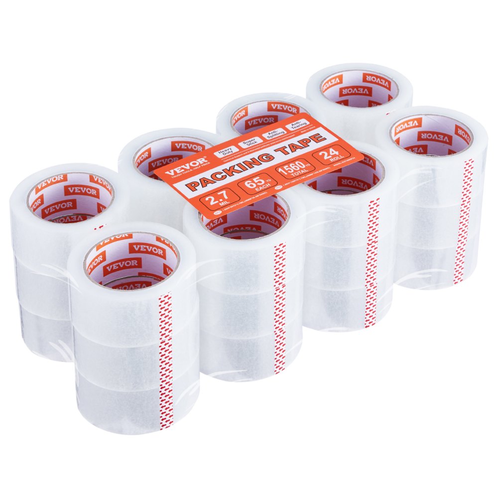 ID274865P24 - Heavy-Duty Clear Packing Tape, 24 Rolls, 65yd x 1.88in