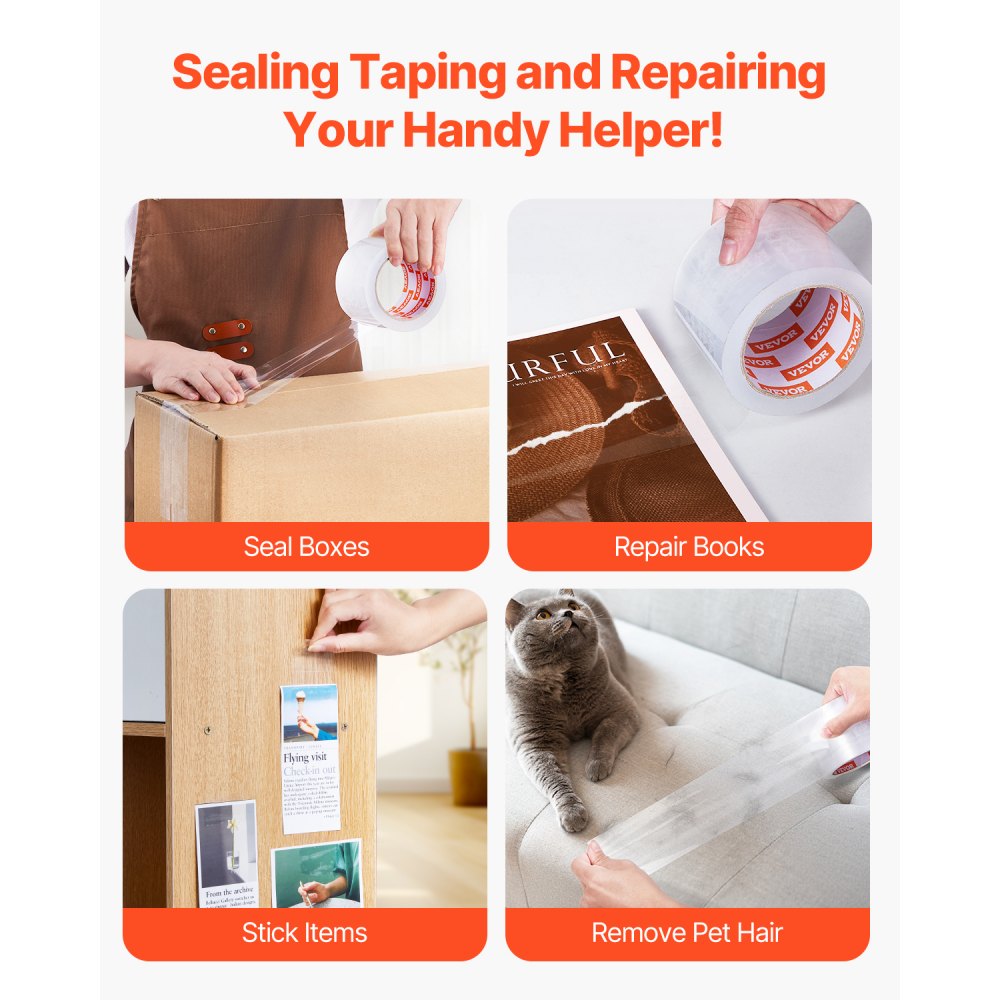 ID277665P6 - Heavy Duty 65yd Clear Packing Tape, 2.7mil, 6 Rolls