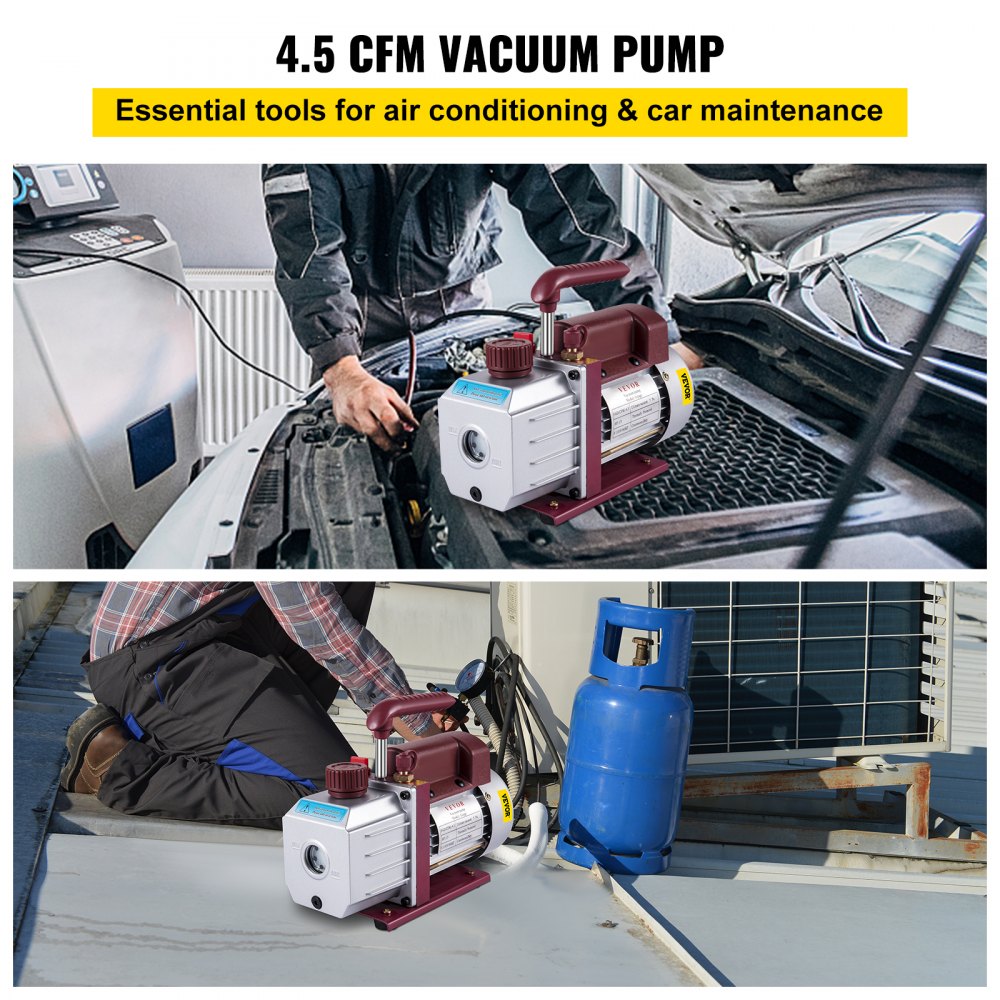 RS-1 - Lightweight 4.5CFM VEVOR Vacuum Pump for HVAC & Auto Maintenance