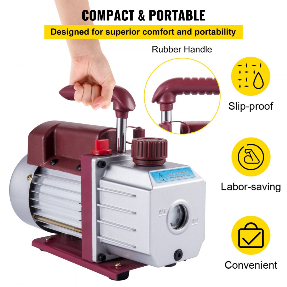 RS-1 - Lightweight 4.5CFM VEVOR Vacuum Pump for HVAC & Auto Maintenance