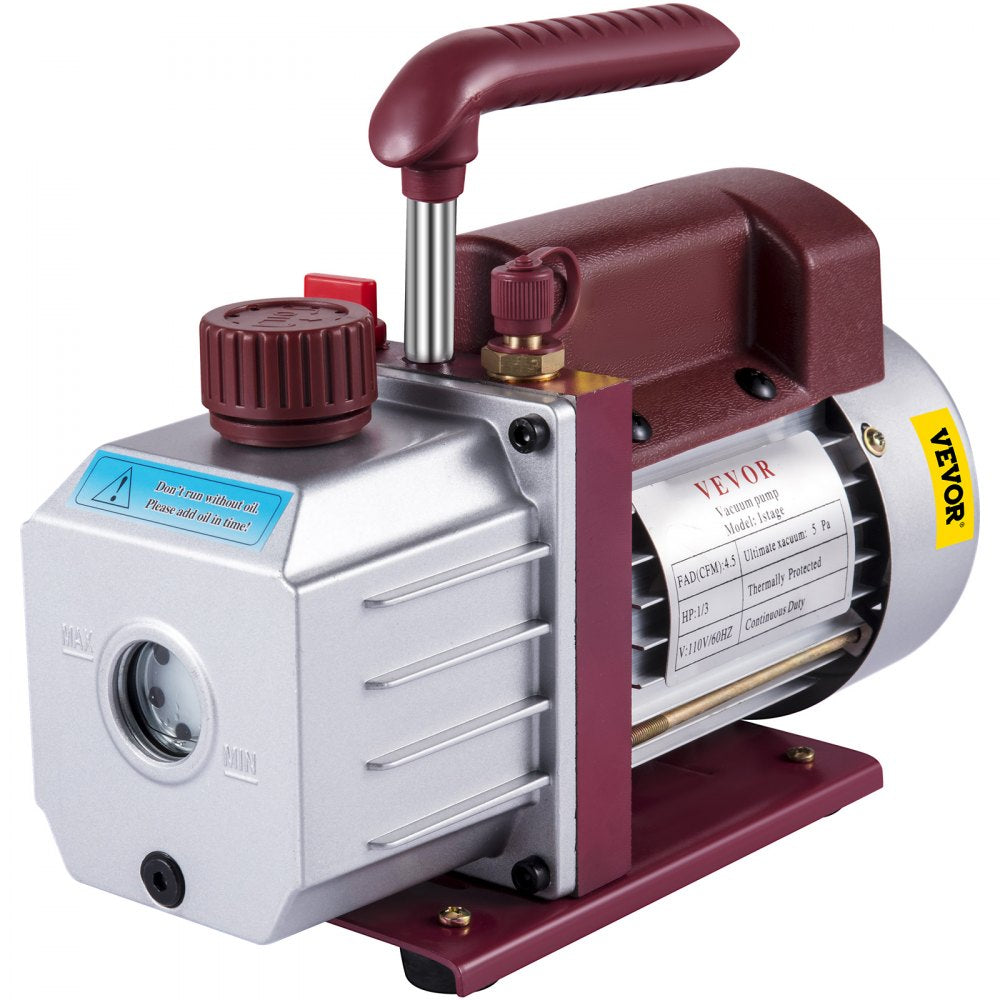 RS-1 - Lightweight 4.5CFM VEVOR Vacuum Pump for HVAC & Auto Maintenance