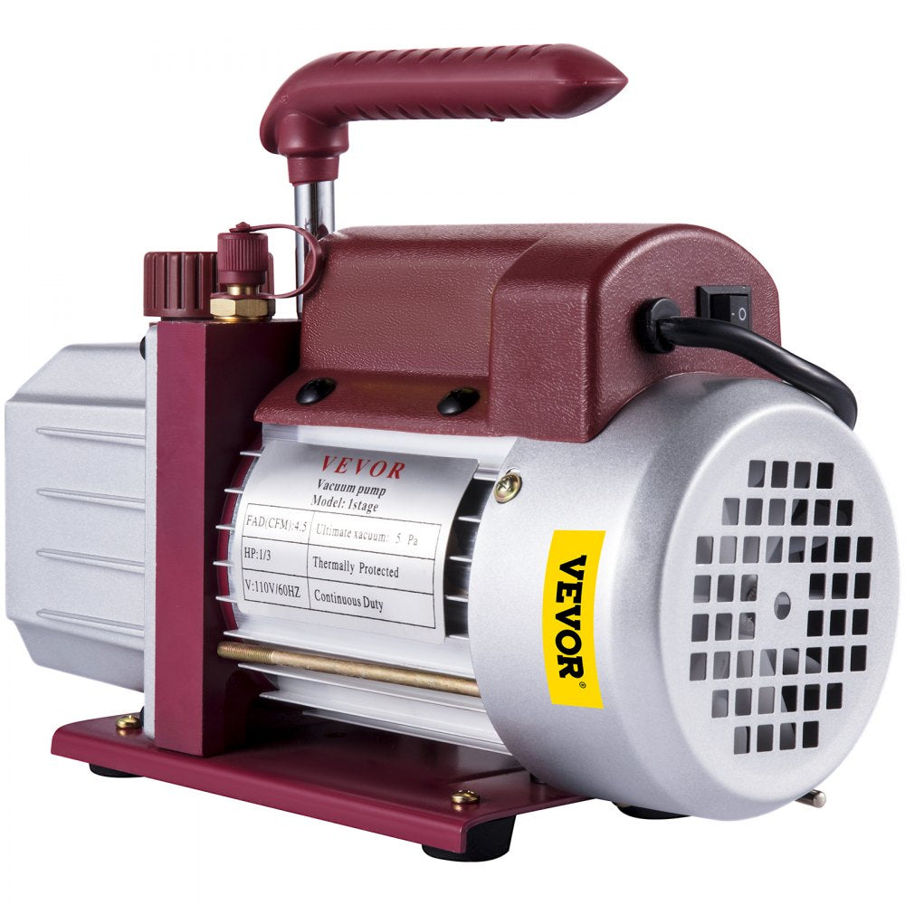 RS-1 - Lightweight 4.5CFM VEVOR Vacuum Pump for HVAC & Auto Maintenance