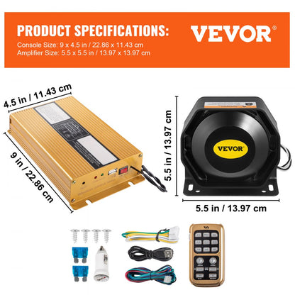010203246161 - VEVOR 400W Emergency PA System with Handheld Mic and Mounting Bracket