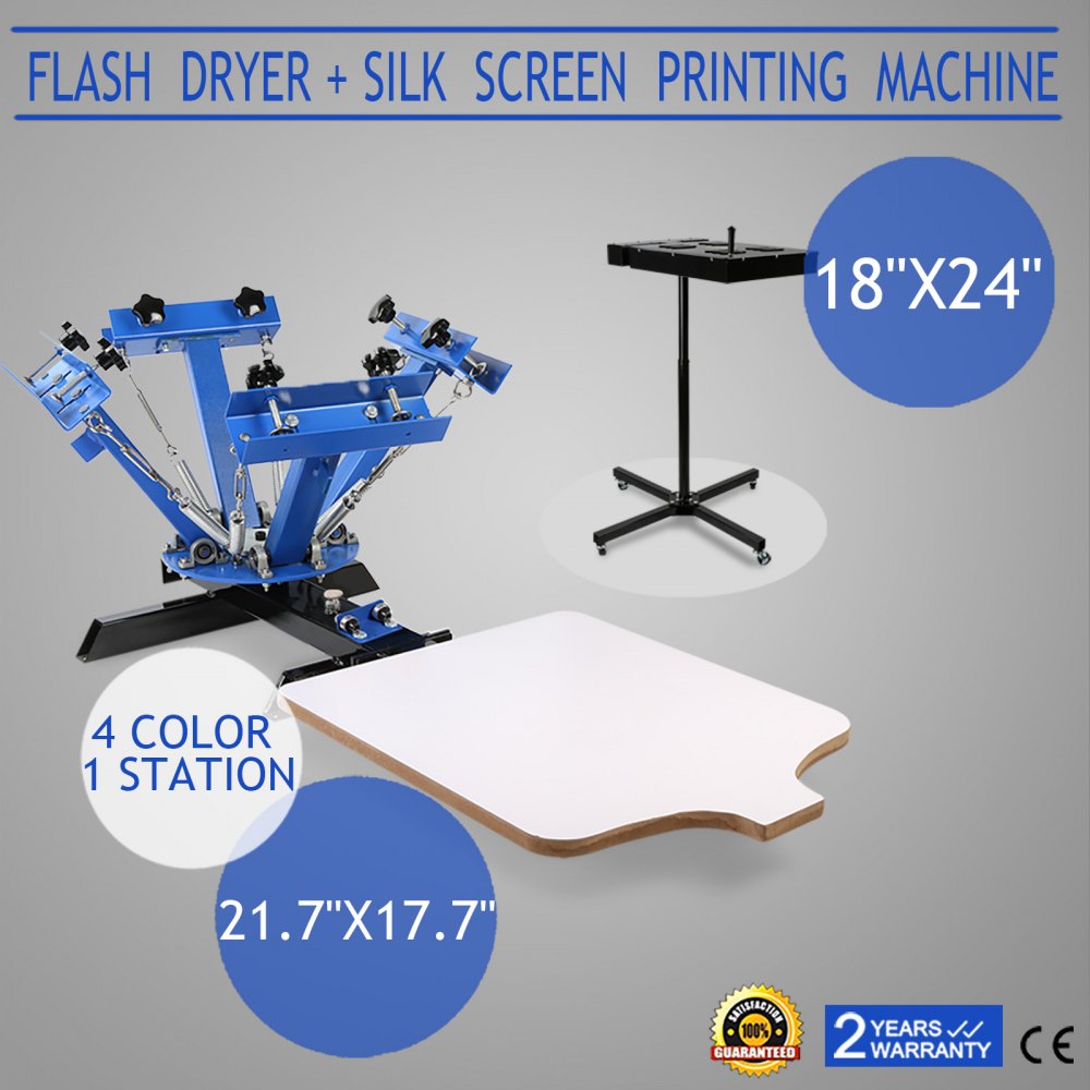 010168850353 - Durable 4 Color 1 Station Silk Screen Printing Press