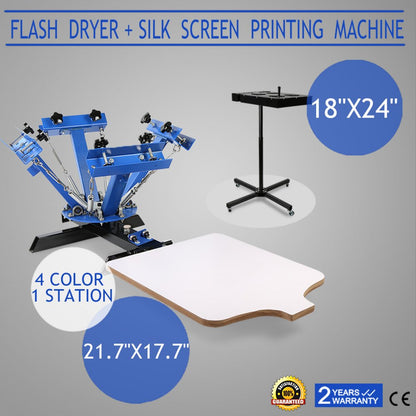 010168850353 - Durable 4 Color 1 Station Silk Screen Printing Press