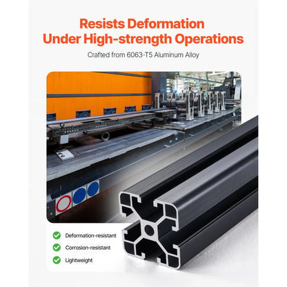 4040-60-4 - Durable 23.6" Anodized Aluminum T-Slot Linear Rail, 4pcs Set