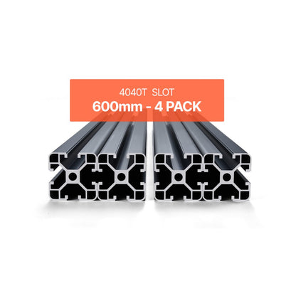 4040-60-4 - Durable 23.6" Anodized Aluminum T-Slot Linear Rail, 4pcs Set