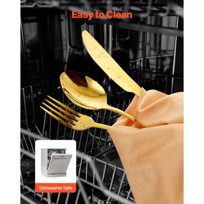 1010-100P-G - Elegant 100-Piece Stainless Steel Cutlery Set for Every Occasion