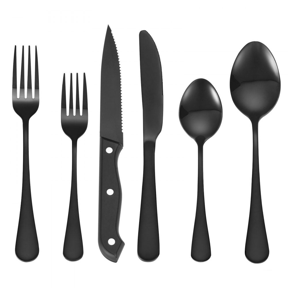 1010-48P-B - 48-Piece Elegant Stainless Steel Flatware Set for Dining