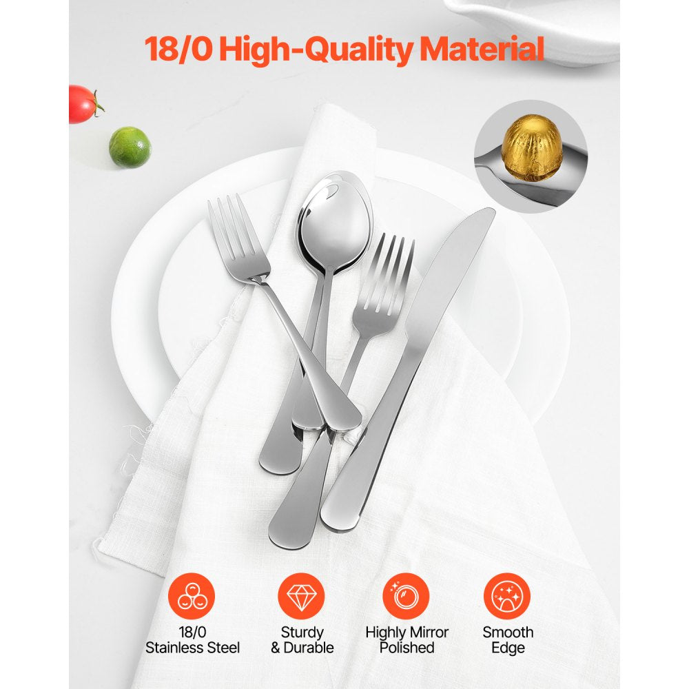 1010-30P-S - Elegant 30-Piece Stainless Steel Cutlery Set for 6