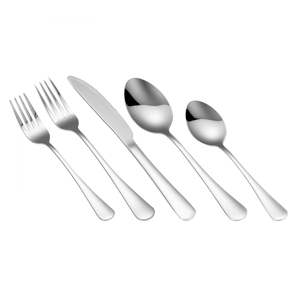 1010-30P-S - Elegant 30-Piece Stainless Steel Cutlery Set for 6