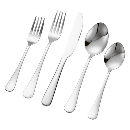 1010-30P-S - Elegant 30-Piece Stainless Steel Cutlery Set for 6