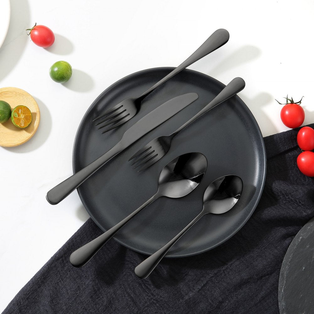 1010-30P-B - Elegant 30-Piece Stainless Steel Flatware Set for 6