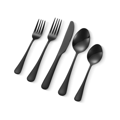 1010-30P-B - Elegant 30-Piece Stainless Steel Flatware Set for 6