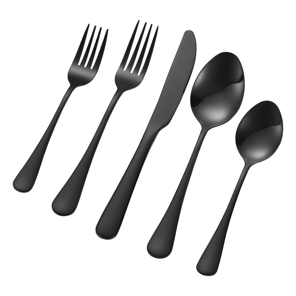 1010-30P-B - Elegant 30-Piece Stainless Steel Flatware Set for 6