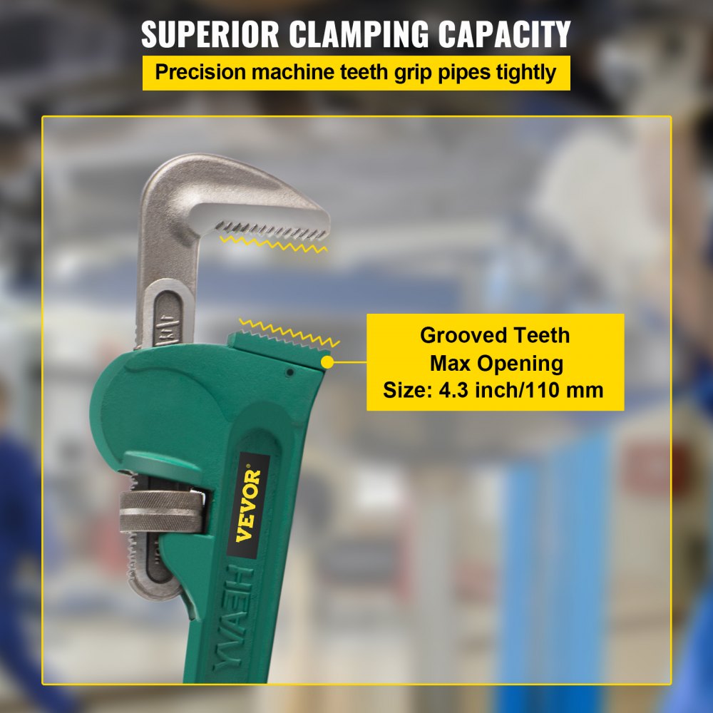 010777019523 - 48" Heavy-Duty Pipe Wrench with 4.3" Adjustable Jaw Capacity